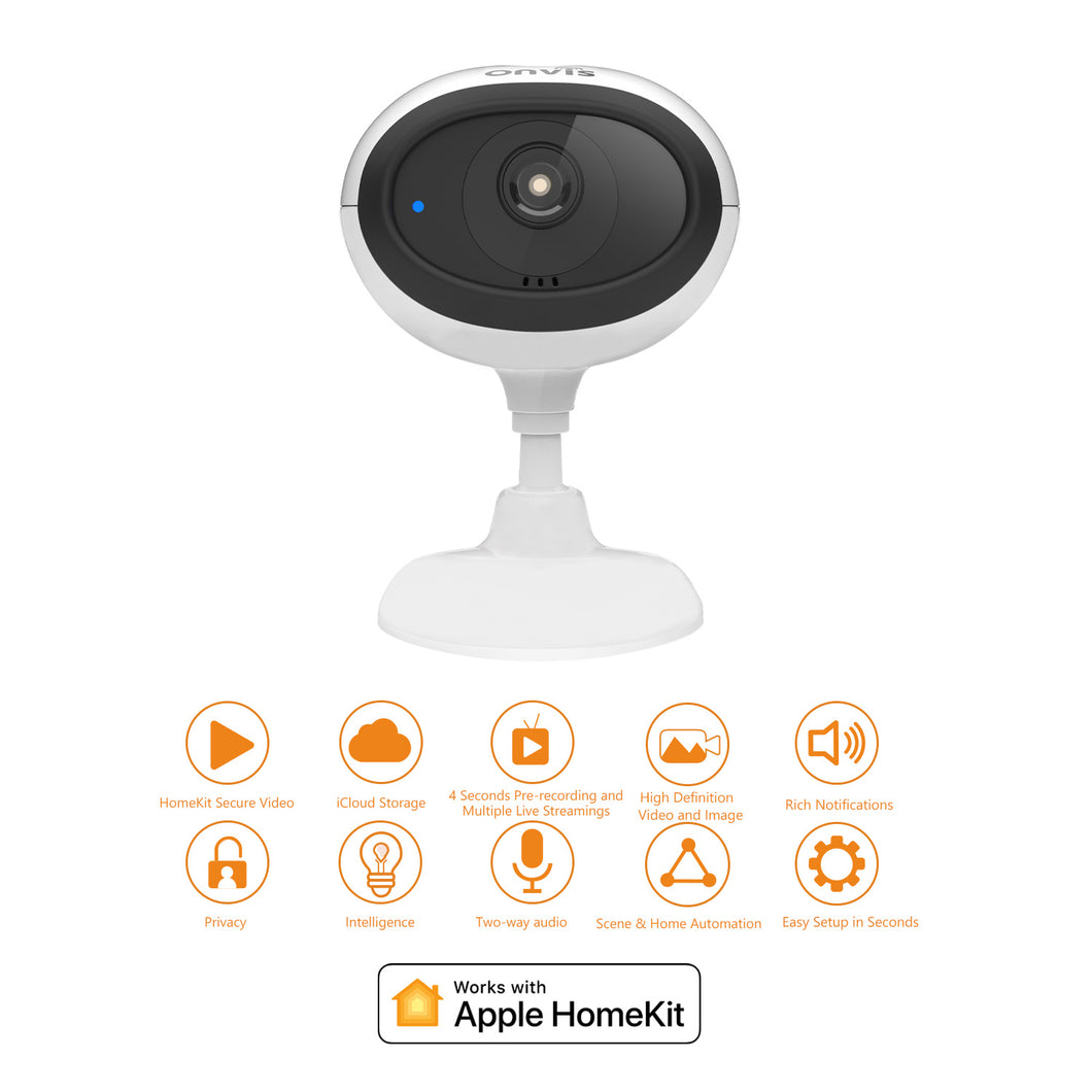 Onvis HomeKit Secure Video Camera with 1080P 30fps, Live Streaming, HD